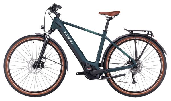 Cube Touring Hybrid One 625 Bicicletta ibrida elettrica Shimano Alivio 9S 625 Wh 700 mm Verde scuro 2024