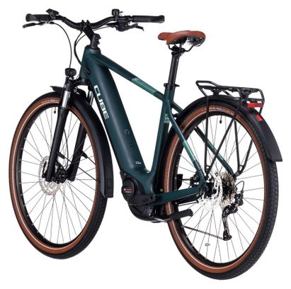 Cube Touring Hybrid One 625 Elektrische Hybride Fiets Shimano Alivio 9S 625 Wh 700 mm Donkergroen 2024