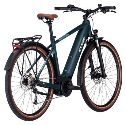 VTC Électrique Cube Touring Hybrid One 625 Shimano Alivio 9V 625 Wh 700 mm Vert Dark 2024