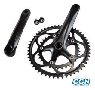 pedalier route compact 50-34d l175 lasco noir alu (axe 111)