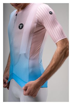 Maillot Manches Courtes LeBram Race Ultralight Rose Bleu