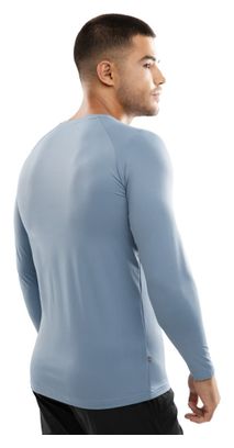 T-shirt fitness manches longues homme Aqua Bleu