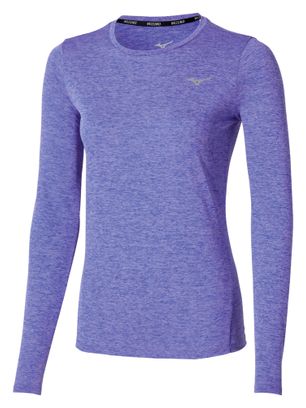 Maglia a maniche lunghe Mizuno Core Impulse blu da donna
