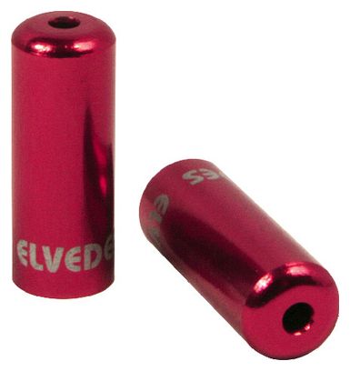 Puntas de funda de aluminio Elvedes 4,2 mm Rojo x10