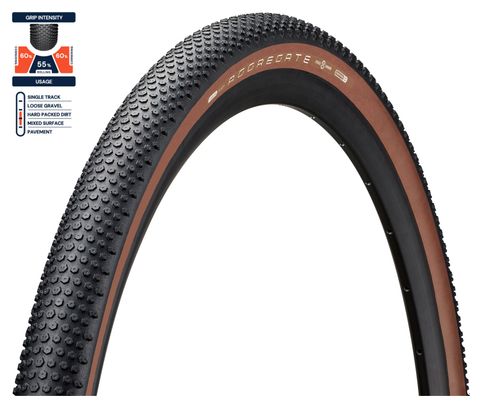 Pneu Gravel American Classic Aggregate 700 mm Tubeless Ready Souple Stage 5S Armor Rubberforce G Flancs Marrons
