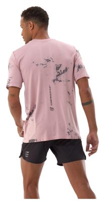 Camiseta de manga corta Compressport Performance «Eat My Dust!» rosa para hombre