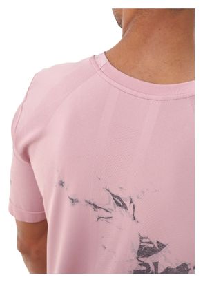 Camiseta de manga corta Compressport Performance «Eat My Dust!» rosa para hombre