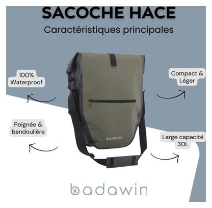 Sacoche de vélo 3en1 Hace Kaki 30L