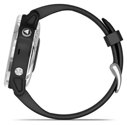 Garmin fenix 6S Solar GPS Reloj plateado con correa negra