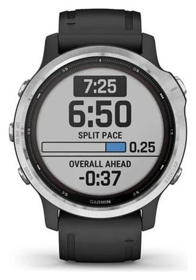 Garmin fenix 6S Solar GPS Reloj plateado con correa negra