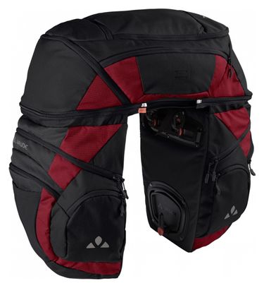 Sacoche de porte-bagage triple Vaude Karakorum Pro Noir/Carmine