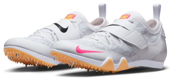 Zapatillas de atletismo unisex Nike Pole Vault Elite <strong>Blanco Rosa Naranja</strong>