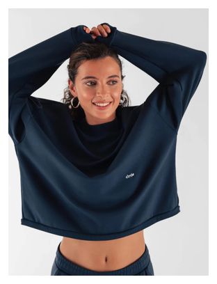 Circle Get Lucky Navy Blue Crop Sweat