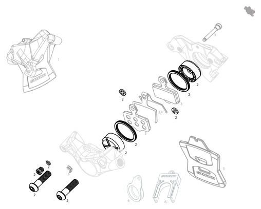 Kit di manutenzione pistone Sram Rival AXS per pinza freno a disco Sram Rival AXS D1 (ED-RIV-D1)