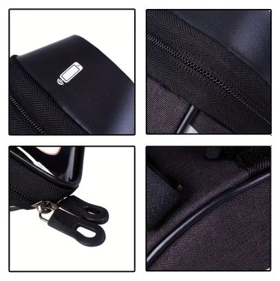 Sac De Guidon Amovible Vélo Avec Support Pour Téléphone Noir
