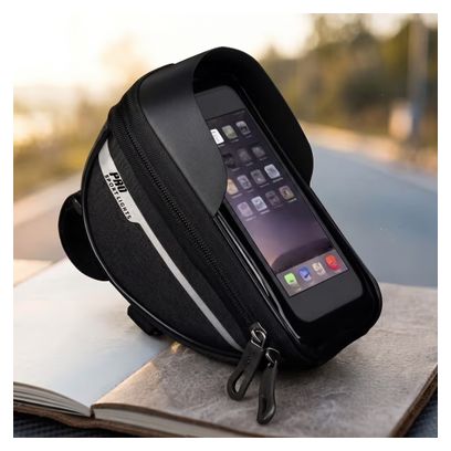 Sac De Guidon Amovible Vélo Avec Support Pour Téléphone Noir