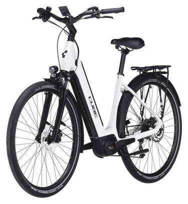 Cube Supreme Sport Hybrid One 500 Bicicleta eléctrica urbana de fácil acceso Shimano Alivio/Altus 9S 500 Wh 700 mm Blanca 2024