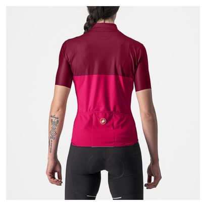 Maglia a manica corta Castelli Velocissima Donna Rosa/Rosso/Bordeaux