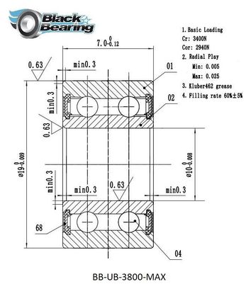 Roulement Max - BLACKBEARING - 3800-2rs