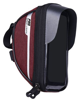 Sac De Guidon Amovible Vélo Avec Support Pour Téléphone Rouge