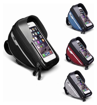 Sac De Guidon Amovible Vélo Avec Support Pour Téléphone Rouge