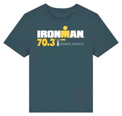 Dames Ironman 70.3 Venetië-Jesolo Turquoise Blauw Korte Mouw T-Shirt