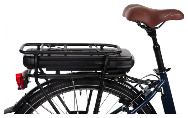 Vélo de Ville Électrique Mixte Bicyklet Claude Shimano Tourney 7V 500 Wh 700 mm Bleu Nuit Mat Marron T.48 167/185cm - Produit Reconditionné