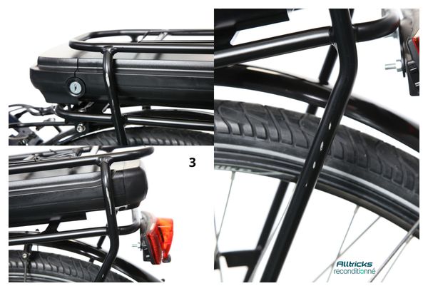Vélo de Ville Électrique Mixte Bicyklet Claude Shimano Tourney 7V 500 Wh 700 mm Bleu Nuit Mat Marron T.48 167/185cm - Produit Reconditionné