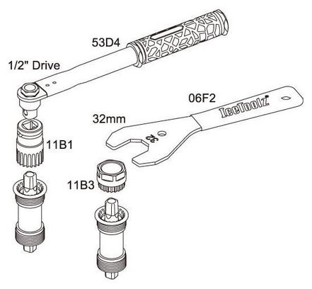 ICE TOOLZ 11B3 Llave de extracción de la carcasa ISIS