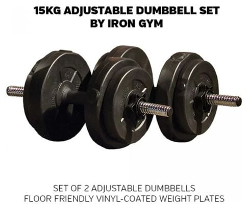 Iron Gym Set d'haltères réglables 15 kg IRG031