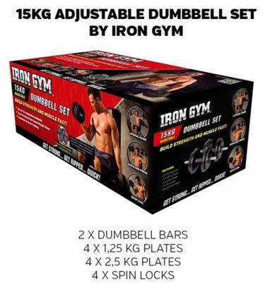 Iron Gym Set d'haltères réglables 15 kg IRG031