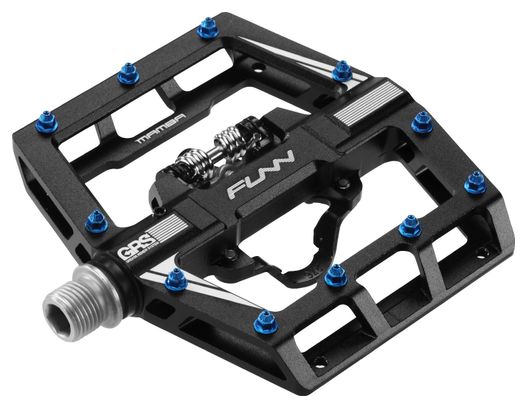 Pair of Funn Mamba GRS Single Side SPD Semi-Automatic Pedals with Cages Black