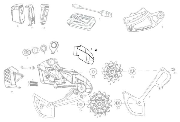 Kit Coperchio Deragliatore Posteriore Sram GX Eagle AXS