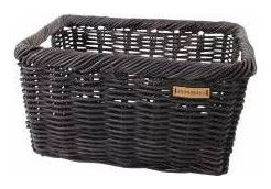 BASIL Panier à vélo en rotin noir L 31 litres 51 x 37 x 27 cm - Noir