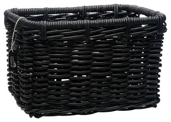 BASIL Panier à vélo en rotin noir L 31 litres 51 x 37 x 27 cm - Noir