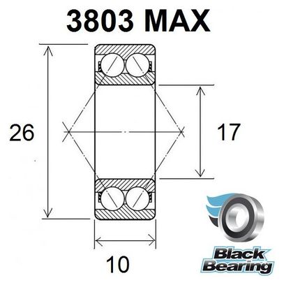 Roulement Max - BLACKBEARING - 3803 2rs