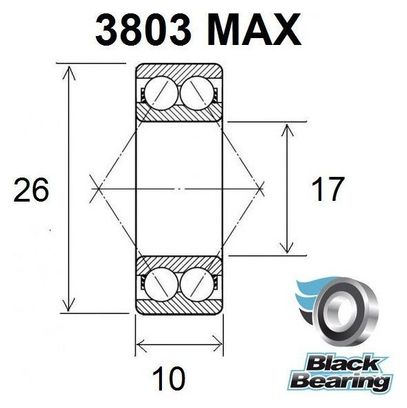 Roulement Max - BLACKBEARING - 3803 2rs