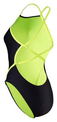 Maillot de bain Femme Essentials Diamond Back Noir / Jaune