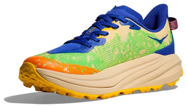 Hoka Speedgoat 6 Youth Trail Shoes Blue/Green/Orange Child