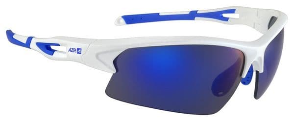 AZR Huez white varnished/blue eyewear set + 1 clear lens