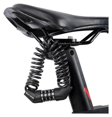 Antivol de Vélo WEST BIKING - Câble Mini Code - noir