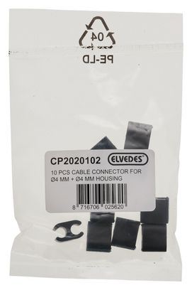 ELVEDES 10pcs Cable clips duo black 4.1mm / 4.1mm plastic