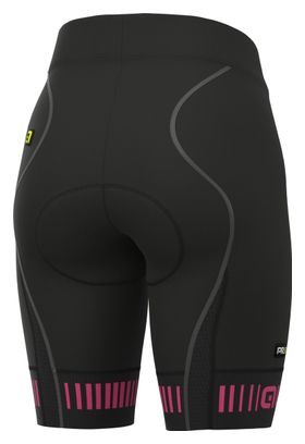 Damen Trägerlose Radhose Alé Strada Schwarz/Pink Fluo