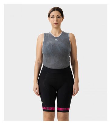 Damen Trägerlose Radhose Alé Strada Schwarz/Pink Fluo