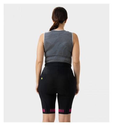Damen Trägerlose Radhose Alé Strada Schwarz/Pink Fluo