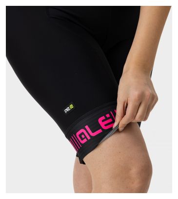 Damen Trägerlose Radhose Alé Strada Schwarz/Pink Fluo