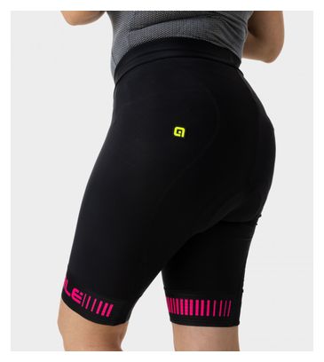 Damen Trägerlose Radhose Alé Strada Schwarz/Pink Fluo