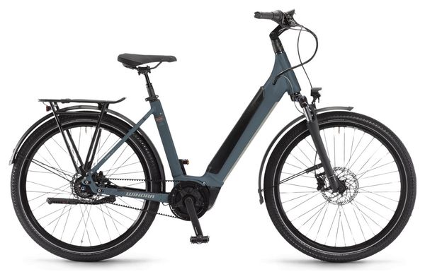 Winora Sinus R8Ef Wave Shimano Nexus Strap 8V 500 Wh 650b Grijs Blauw 2023 Elektrische Stadsfiets