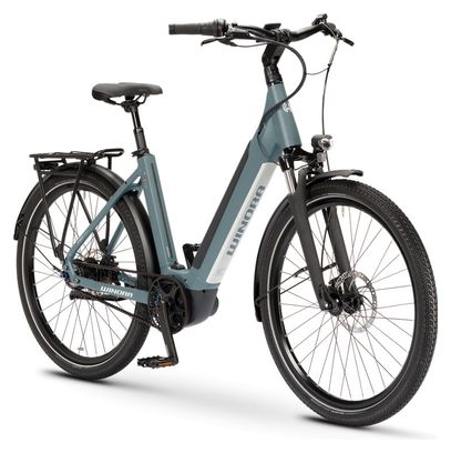Winora Sinus R8Ef Wave Shimano Nexus Strap 8V 500 Wh 650b Grijs Blauw 2023 Elektrische Stadsfiets