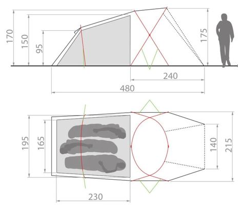Tenda per 3 persone Vaude Allround Chapel XT 3P Verde